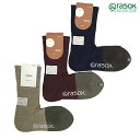 rasox ラソックス メンズソックス レディースソックス ニューウォームウール・クルーソックス CA182CR02 ボルドー ネイビー サンドベージュ 日本製(4)