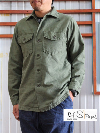 orslow オアスロウ メンズシャツ　メンズシャツジャケット　03-8045-16 US ARMY FATIGUE SHIRTS アーミーシャツ　シャツジャケット Green