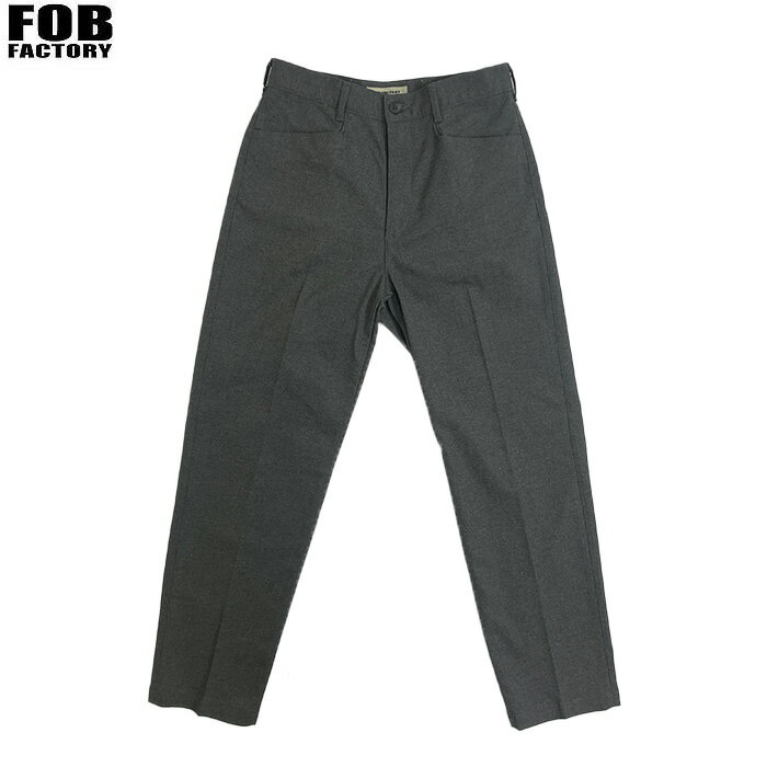 FOB FACTORY エフオービー　STA-PREST WIDE TROUSERS スタプレ ワイドトラウザー F0529 Lt.Gray