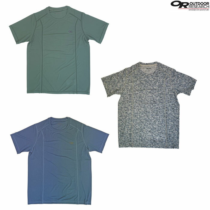 樂天商城 - OUTDOOR RESEARCH アウトドアリサーチ メンズ エコーショートスリーブTシャツ Echo T-Shirt 環境に優しいメッシュ素材 OysterTraversePrint Skyline Malachite #287628