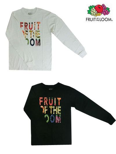 FRUIT OF THE LOOM (フルーツオブザルーム) Photo Logo ロングスリーブTシャツ　Black White