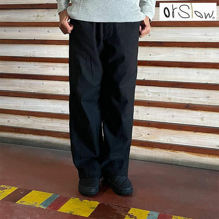 Rakuten - オアスロウ orSlow ワイドフィット ニューヨーカー ワイドパンツ　WIDE FIT NEW YORKER イージーパンツ Black 日本製01-1021-R61
