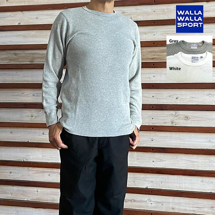 樂天商城 - 【SALE】WALLA WALLA SPORT ワラワラスポーツ サーマル クルーアメリカ製 　US MADE THERMAL CREW Gray White
