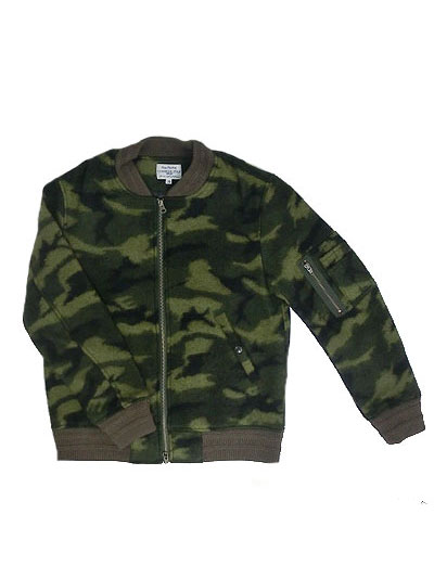 【SALE】USW UNIVERSAL　STYLE　WEARスライバーニットMA-1　裏地付き　ミリタリージャケット　Camo　カモフワフワニット　MA-1