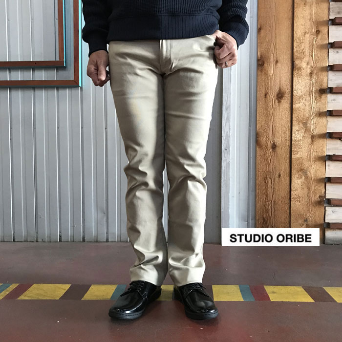 STUDIOORIBE スタジオオリベLポケ　定番パンツ　オンオフで活躍　LP01　Lポケットストレート　ベージュ　ストレッチパンツ ベーシックチノパンツ Lポケパンツ　動画あり