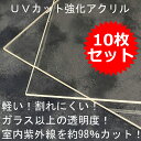 アクリル 10枚セット UVアクリル1.8ミリ厚 105×150(ハガキ) 額縁用 アクリル板 軽量 軽い 割れにくい 透明 紫外線カット uvカット 劣化しにくい 高機能 国産 保護シート付き 安全