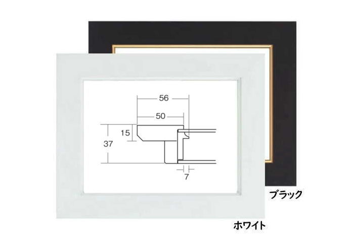 3450 ホワイト/ブラック F3号 273×220mm 油彩額 油絵額 ガラス入り木製額縁 アウトレット品