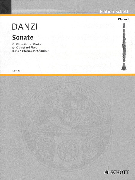 楽譜　ダンツィ／クラリネット・ソナタ 変ロ長調(／KLB 15／49011041／クラリネット＆ピアノ／輸入楽譜（T）)