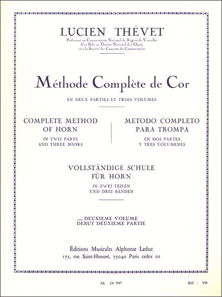 楽天楽譜ネッツ楽譜　テヴェ／ホルン教本 第2巻（【1723290】／AL24947／48183047／ホルン教本／輸入楽譜（T））