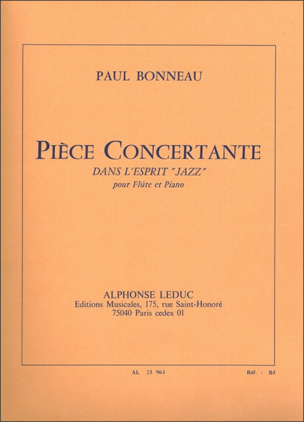 楽譜　ボノー／ジャズのエスプリによる協奏的小品 【Flute＆Piano】(【1723925】／AL25963／フルート＆ピアノ／輸入楽譜（T）)