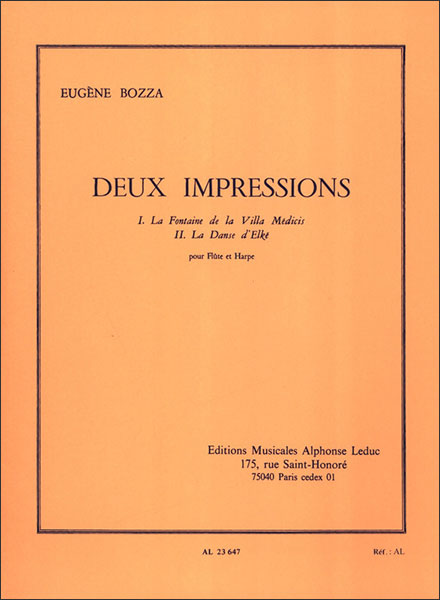 楽天楽譜ネッツ楽譜　ボザ／2つの印象 【Flute＆Harp】（【567046】／AL23647／48182435／フルート＆ハープ／輸入楽譜（T））