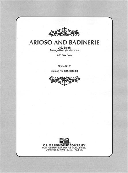 楽譜　J.S. バッハ／アリオーソとバディネリ (／084-3042-00／アルト・サックス＆ピアノ／輸入楽譜（T）／G3.5)