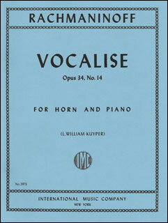 楽譜　ラフマニノフ／ヴォカリーズ 作品34 第14番（Hr＆Pf）(2973／ホルンとピアノ／輸入楽譜（T）)