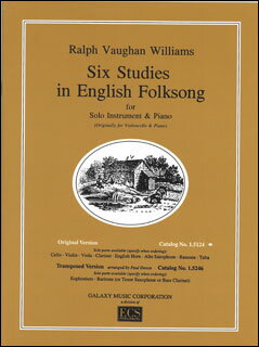 楽譜　V. ウィリアムズ／イギリス民謡による6つの練習曲（TubとPf）(ECS1524／テューバとピアノ／輸入楽譜（T）)