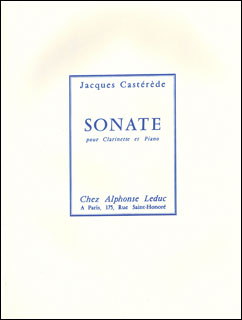 楽天楽譜ネッツ楽譜　カステレード／ソナタ（AL21726／クラリネットとピアノ（ソロ譜はBb管用）／輸入楽譜（T））