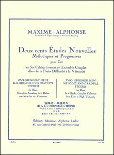 楽天楽譜ネッツ楽譜　マキシム・アルフォンス／旋律的・漸進的な新しい200のホルン練習曲 1巻（もっとも易しい70の練習曲）（AL16857／ホルン教本／輸入楽譜（T））