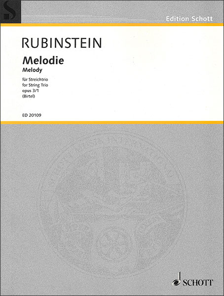 楽譜　ルビンシュタイン／ヘ調のメロディー 作品3-1（弦楽三重奏）(49016672／ED 20109／弦楽三重奏／輸入楽譜（T）)