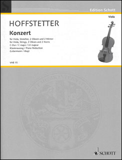 楽譜　ホフシュテッター／ヴィオラ協奏曲 ハ長調　【ViolaとPiano】(【265505】／VAB 15／ヴィオラとピアノ／輸入楽譜（T）)