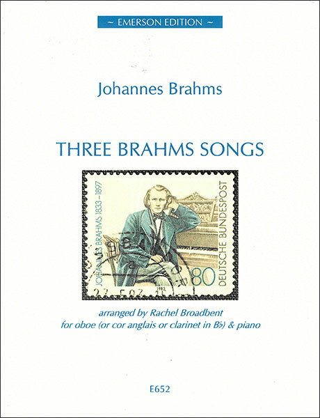 楽譜　ブラームス／3つのブラームスの歌(オーボエ（又はコーラングレ、クラリネットin Bb）・ソロ＆ピアノ／輸入楽譜（T）)