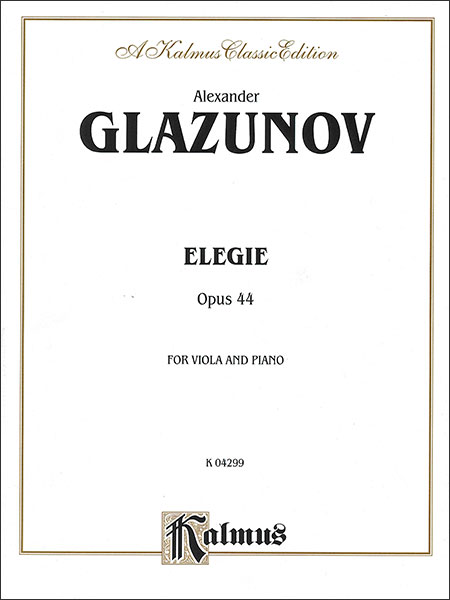 楽譜 グラズノフ／エレジー 作品44(【156431】／K04299／ヴィオラ＆ピアノ／輸入楽譜（T）)