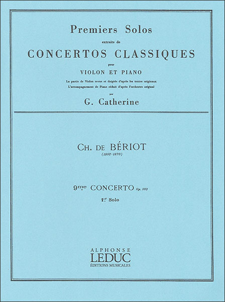 楽天楽譜ネッツ楽譜 ベリオ/「ヴァイオリン協奏曲 第9番 作品103」より 第1楽章（【1726190】/AL18901/ヴァイオリン&ピアノ/輸入楽譜（T））