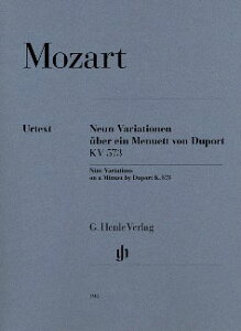 楽譜 モーツァルト/デュポールのメヌエットによる9つの変奏曲 KV 573(原典版)(GYP00005236/HN190/ピアノ・ソロ/輸入楽譜(Y))