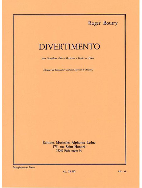 楽天楽譜ネッツ楽譜　ブートリー／ディヴェルティメント（GYW00076731／AL23463／サクソフォン／輸入楽譜（Y））