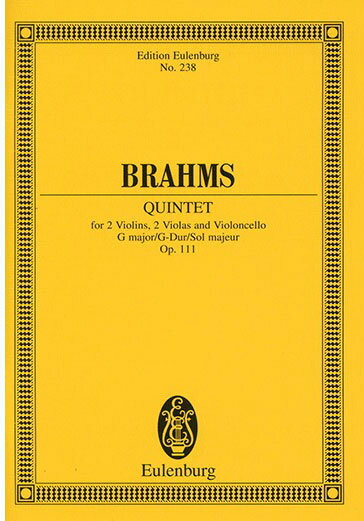 楽譜 ブラームス/弦楽五重奏曲 第2番 ト長調 Op.111 GYA00073780/ETP238/スコア 小型 /輸入楽譜 Y 