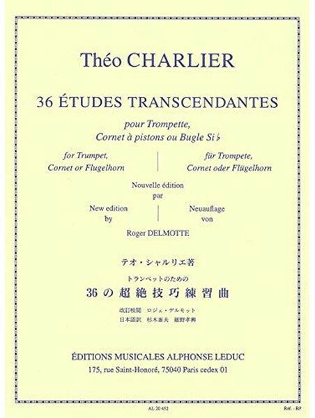 楽天楽譜ネッツ楽譜　シャリエ／36の超絶的練習曲（GYW00079245／AL20452／トランペット教本・練習曲／輸入楽譜（Y））