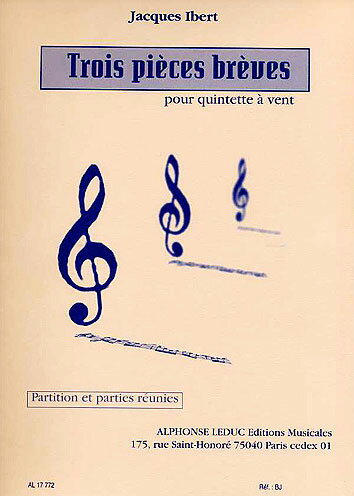 楽天楽譜ネッツ楽譜 イベール/木管五重奏のための3つの小品（GYW00077580/AL17772/木管楽器アンサンブル/輸入楽譜（Y））