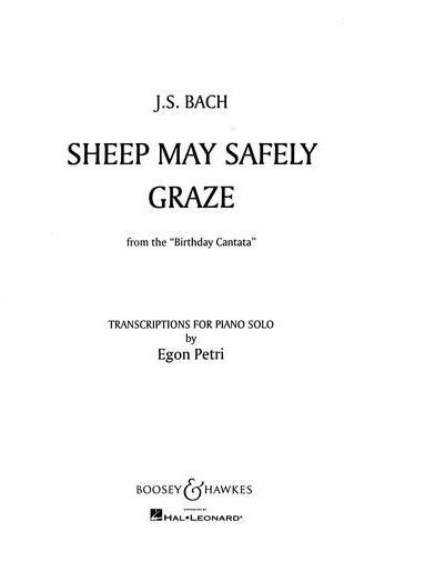 楽譜 バッハ/羊は安らかに草を食み(ペトリ編曲)(GYP00055017/M051280575/ピアノ・ソロ/輸入楽譜(Y))