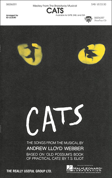 楽譜 キャッツ (ブロードウェイ・ミュージカルからのメドレー) 【混声三部合唱】(10冊以上からの注文受付)(【199816】/08206201/混声3部合唱 (SAB & ピアノ)/輸入楽譜(T))