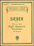 楽譜　F.シーバー／36の8小節のヴォカリーズ Op.96 (バリトン) 50252830／輸入楽譜（T）
