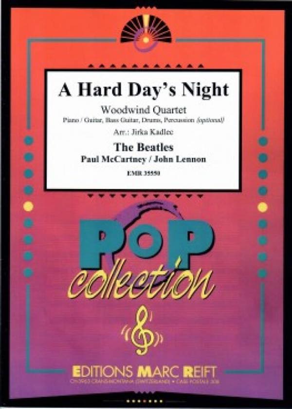 [楽譜] ハード・デイズ・ナイト(ビートルズ)【木管四重奏】《輸入木管アンサンブル》【10,000円以上送料無料】(A Hard Day's Night)《輸入楽譜》