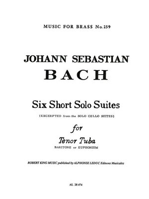  J.S.バッハ／6つの短いソロ組曲《輸入ユーフォニアム楽譜》(Six Short Solo Suites)《輸入楽譜》