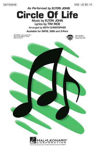 [楽譜] サークル・オブ・ライフ(ディズニー映画「ライオンキング」より)(SAB: 混声三部合唱) 輸入合唱楽...【10,000円以上送料無料】(C..