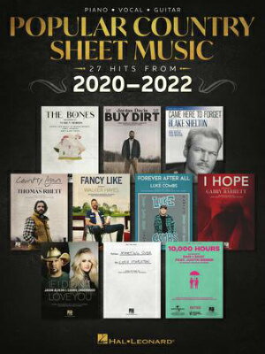 [楽譜] 2020-2022年版 カントリー・ミュージック集（27曲収録）《輸入ピアノ楽譜》【10,000円以上送料無料】(POPULAR COUNTRY SHEET MUSIC 27 Hits from 2020-2022)《輸入楽譜》