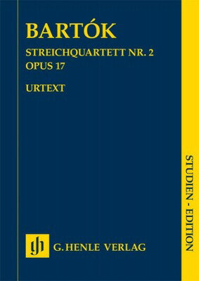 [楽譜] バルトーク／弦楽四重奏曲 第2番 作品17(ポケット・スコア)(原典版/ヘンレ社)《輸入弦楽四重奏楽...【10,000円以上送料無料】(String Quartet no. 2 op. 17)《輸入楽譜》