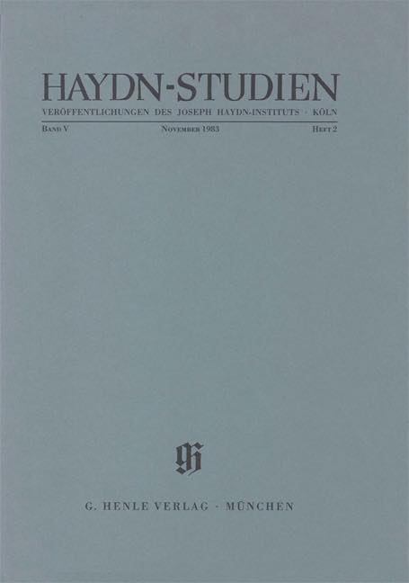  ハイドン／ハイドン研究 1983年11月号（ヘンレ社）(HAYDN STUDIES November 1983)《輸入楽譜》