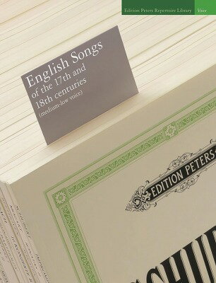 [楽譜] 17世紀と18世紀のイギリス歌曲集(中声・低声)(ペータース出版)《輸入声楽楽譜》【10,000円以上送料無料】(English Songs of the 17th and 18th Centuries (Medium/Low Voice)《輸入楽譜》