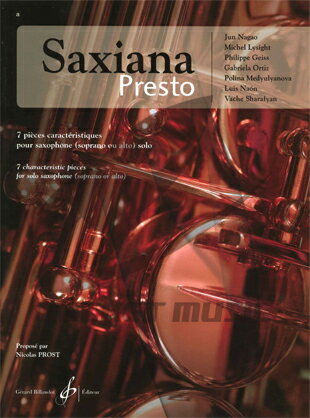  サクシアーナ・プレスト：サクソフォーン・ソロのための7つの性格的小品《輸入サックス楽譜》(Saxiana Presto)《輸入楽譜》
