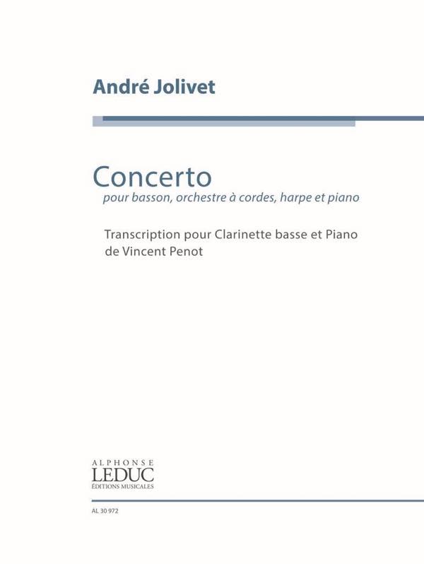  ジョリヴェ／ファゴット協奏曲(バス・クラリネット/ピアノ)《輸入クラリネット楽譜》(Concerto pour bassn, orchestre a cordes, harpe et piano)《輸入楽譜》