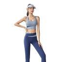 【送料無料】レディース ヨガウェア ランニングフィットネス服 ブラ付き 上下セット