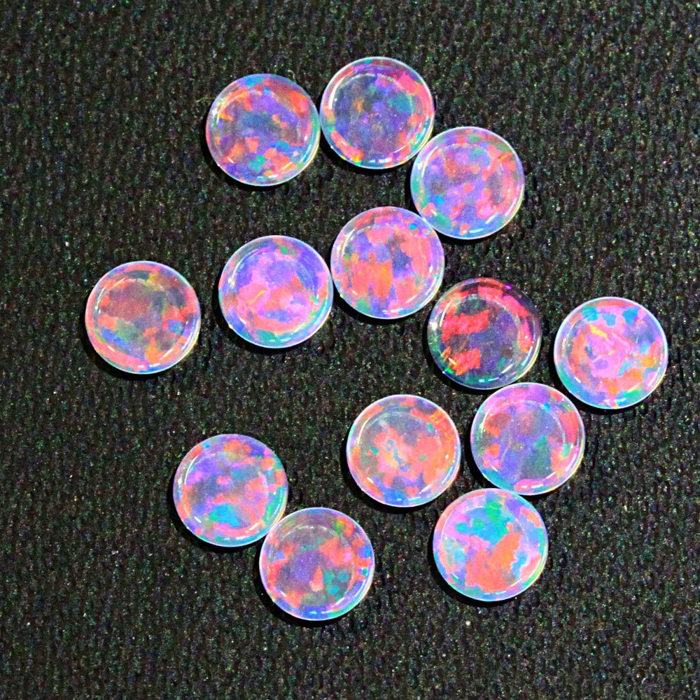 オパール コイン Rainbow 4mm 1個 Coin レインボー 耐熱ガラス用 ガラスオパール 人口オパール opal アメリカ製 コイン型の商品画像 2