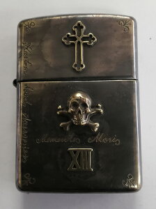 galcia / ガルシア ZIPPO ARMOR TYPE BRASS ANTIQUE BLACK (20ZP-SKC001BB) SKULL CROSS BONE XIII スカル クロスボーン 真鍮 ハンドメイド ブラス アーマー ジッポ ジッポライター オイルライター ジッポー