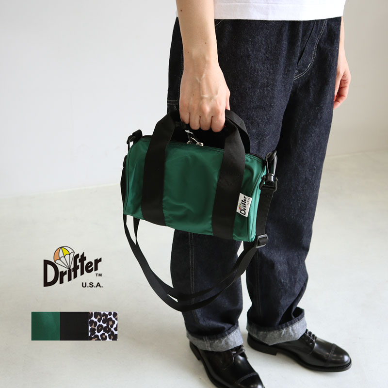 Drifter ドリフター ドラムバッグS DRUM BAG S DFV1850 メンズ レディース ユニセックス ショルダーバッグ トートバッグ ハンドバッグ 2WAY ナイロン 無地 レオパード ヒョウ柄