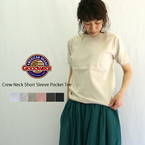 Goodwear グッドウェア クルーネック半袖ポケット付きティーシャツ（CREW NECK S/S POCKET-T WITH CUFF AND HEM RIB）NGT9801P レディース メンズ ユニセックス Tシャツ カットソー ポケティー