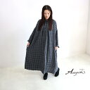 ICHI Antiquites イチアンティークス 東炊きリネンギンガムワンピース 900308 レディース 秋冬 チェック柄 羽織り 長袖 ゆったり 日本製 オーバーサイズ ロングワンピース 麻