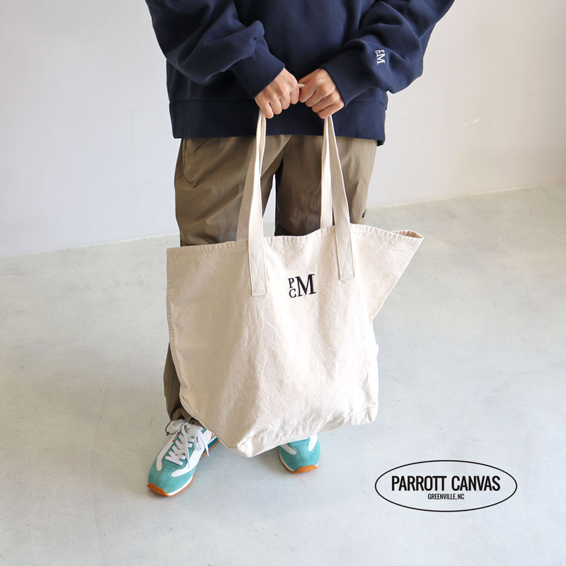 パロットキャンバス トートバッグ メンズ PARROTT CANVAS パロットキャンバス ピーシーエムキャンバストート PCM CANVAS TOTE PC23215005 レディース メンズ ユニセックス ショルダーバッグ キャンバス生地 綿