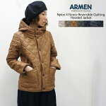 ARMEN【アーメン】ナイロン/フリースリバーシブルフード付きキルティングジャケット"NAM0562"